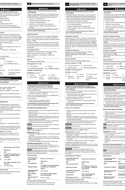 schneider施耐德安装说明_ KNX 网络安全 Dynamic Labelling 通用面板_ MTN6194-6010S